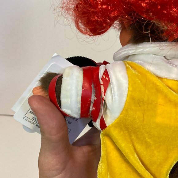 Monchhichi Ronald McDonald Red Yellow Clown Doll Plush Toy Sekiguchi Japan Tag - Picture 5 of 15